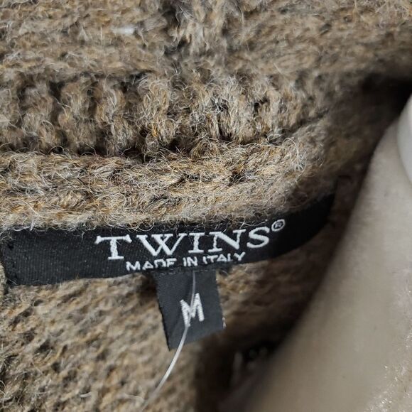 TWINS made in Italy wool blend open front‎ cardigan wool sweater M - Picture 5 of 8